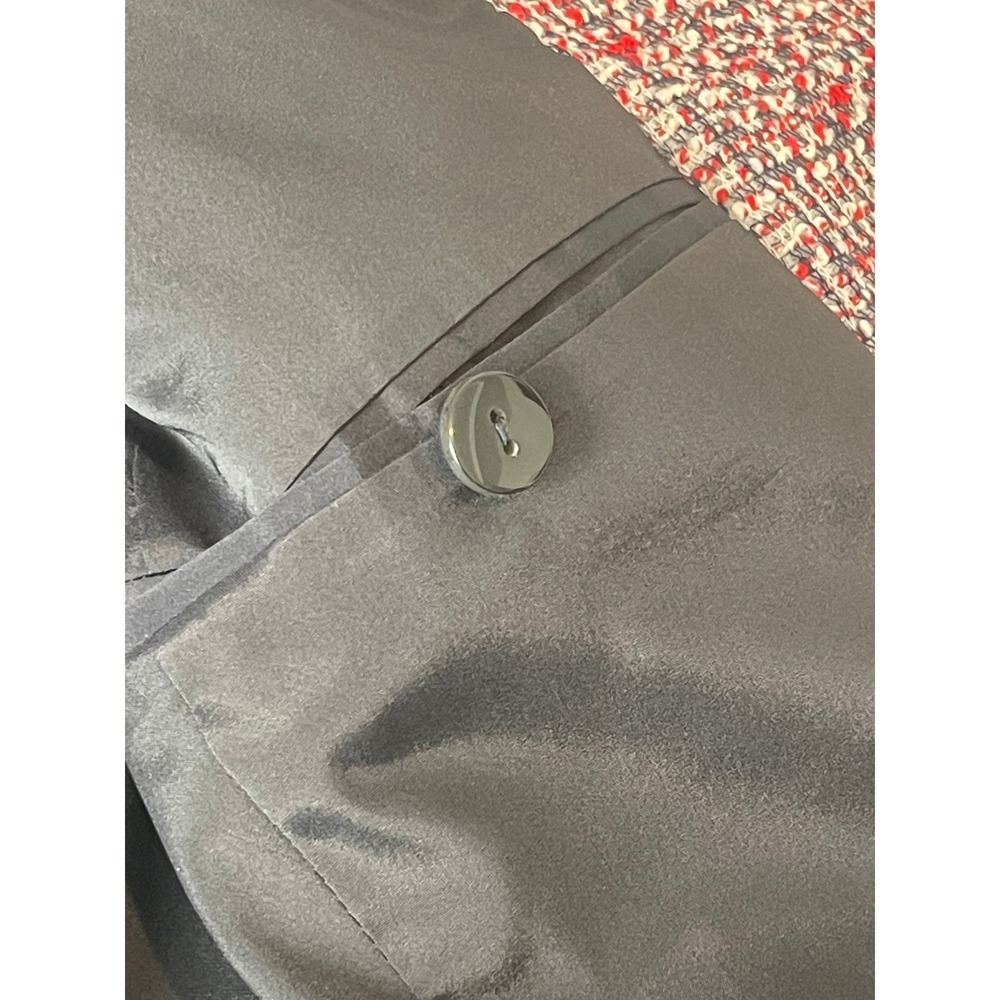 00780 Doncaster Collection Boucle' Jacket Leather Panel Zip Front Career Blazer - Picture 13 of 16